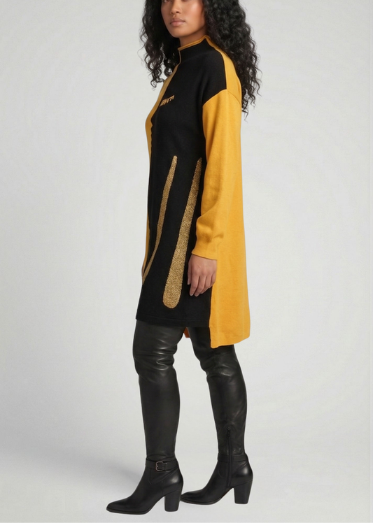 GJC Abstract Face Sweater Dress