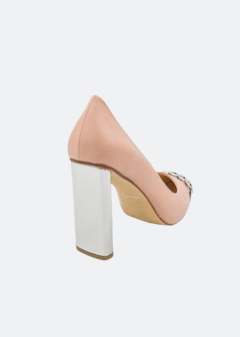 GJones Platinum Block Heel