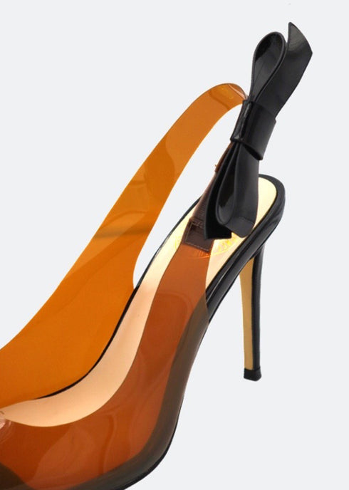 GJones Transparent Peek Toed Heels