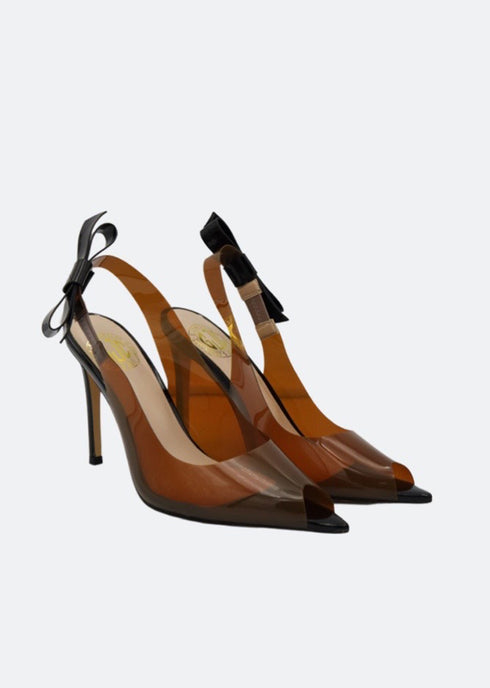 GJones Transparent Peek Toed Heels