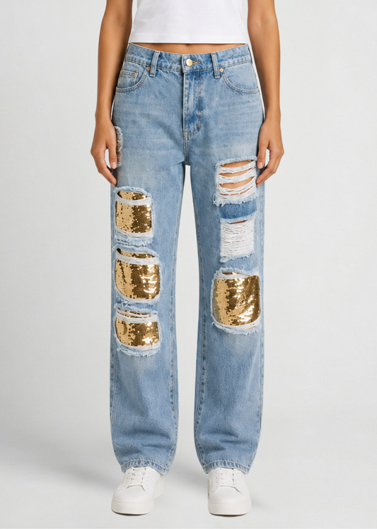 GJC Sequin Denim Jean