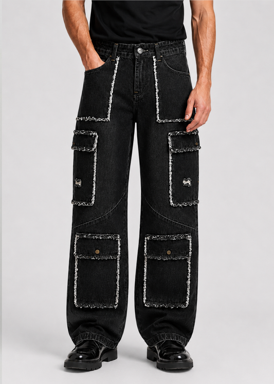 Distress Dark Denim Pant