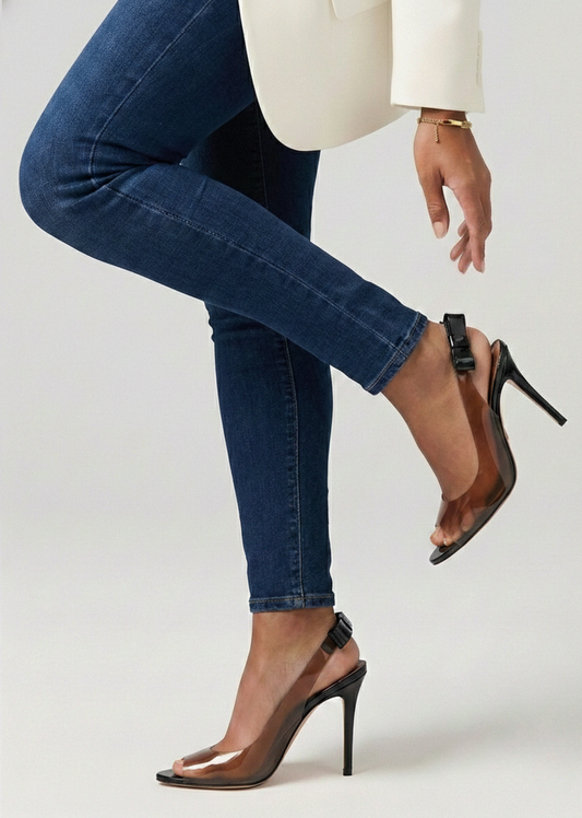 GJones Transparent Peek Toed Heels
